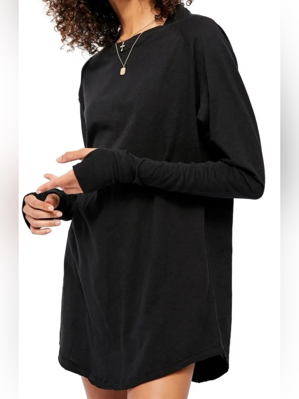 Free People Arden Tee in Black Size Small